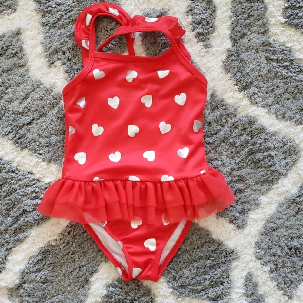 Gymboree - Hearts print swimsuit 3T